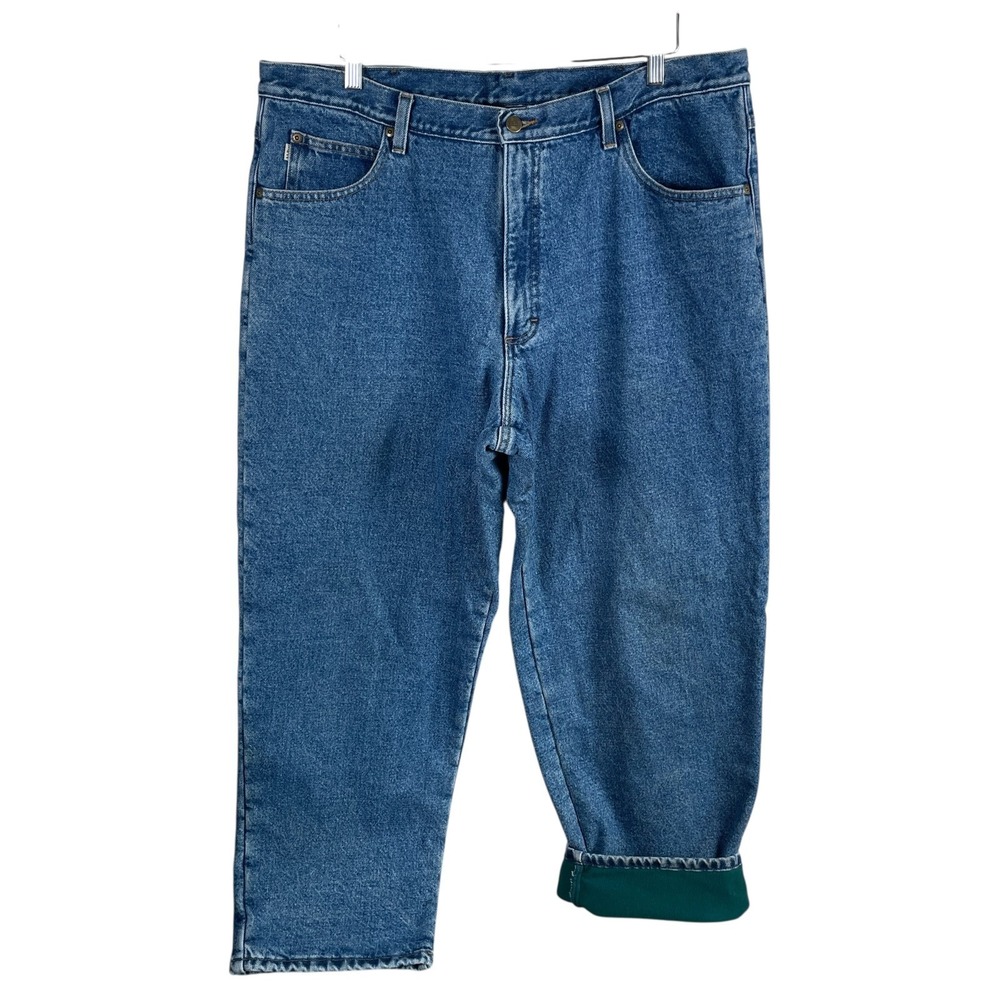 Vintage LL Bean Relaxed Fit Double L Flannel Lined Jeans Mens 40x30 Blue Denim